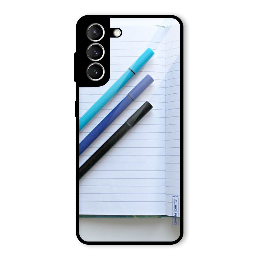 Notebook And Pens Glass Back Case for Galaxy S21 5G