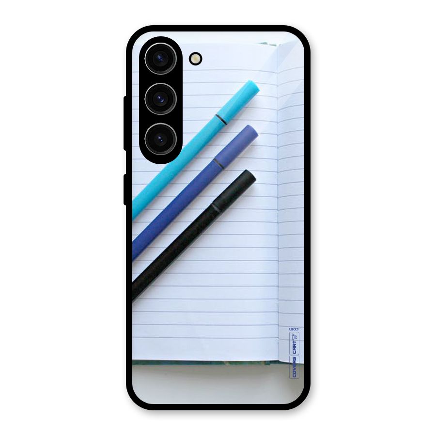 Notebook And Pens Glass Back Case for Galaxy S23