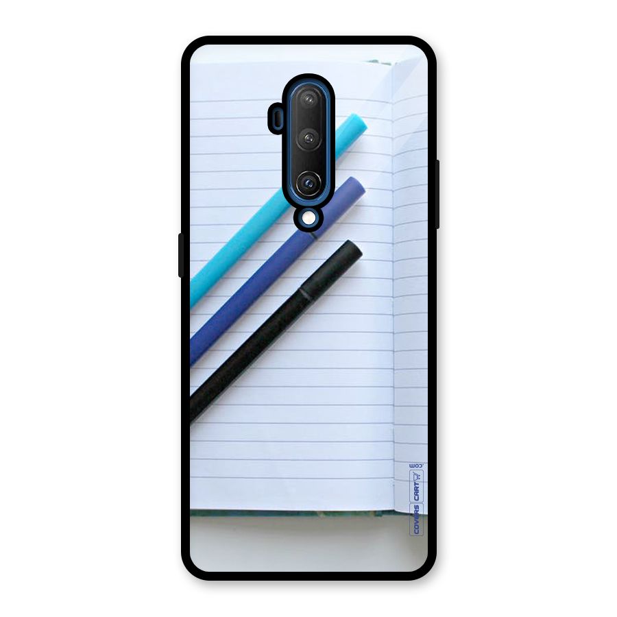 Notebook And Pens Glass Back Case for OnePlus 7T Pro