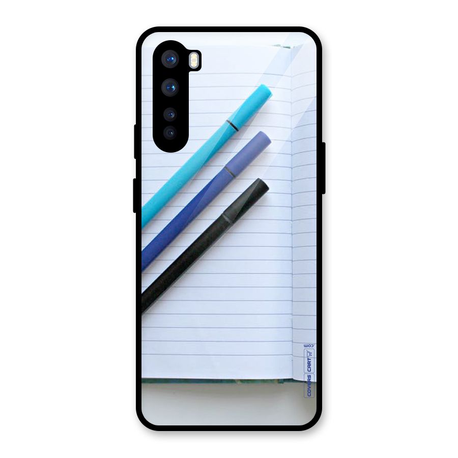Notebook And Pens Glass Back Case for OnePlus Nord