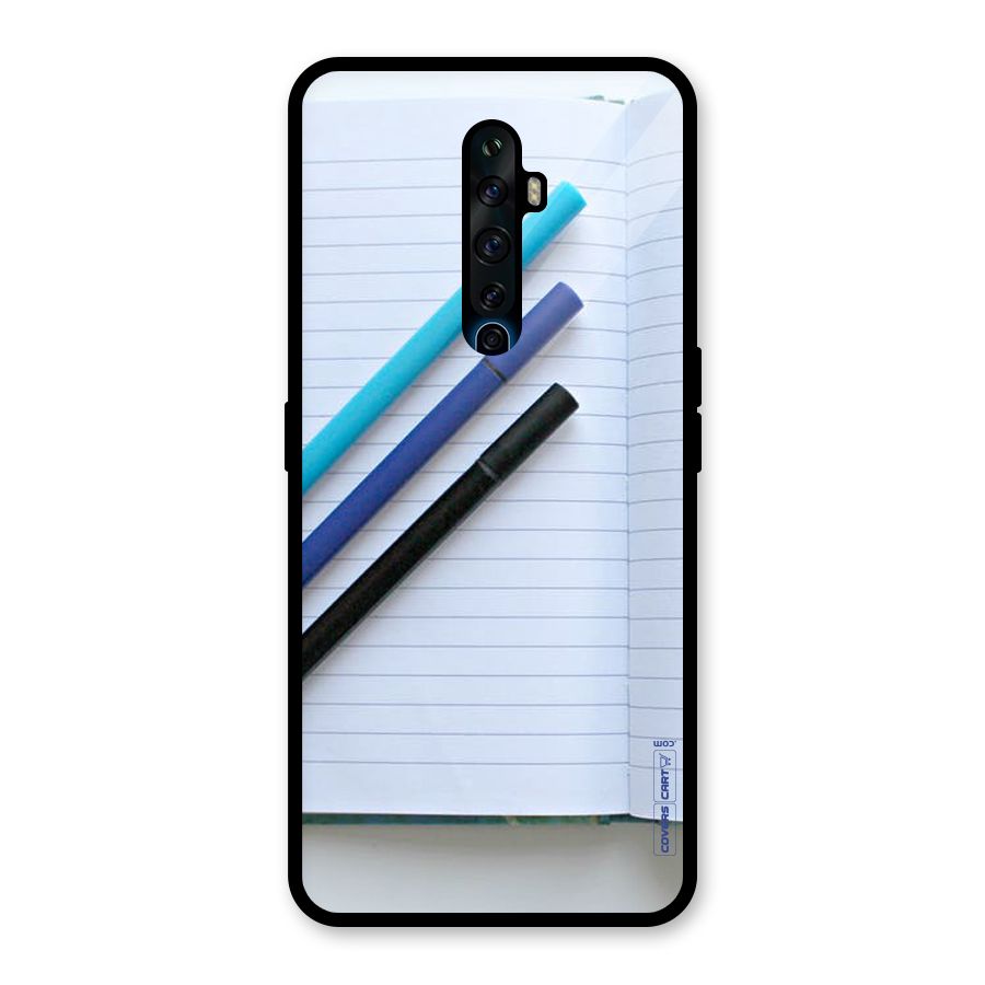 Notebook And Pens Glass Back Case for Oppo Reno2 Z