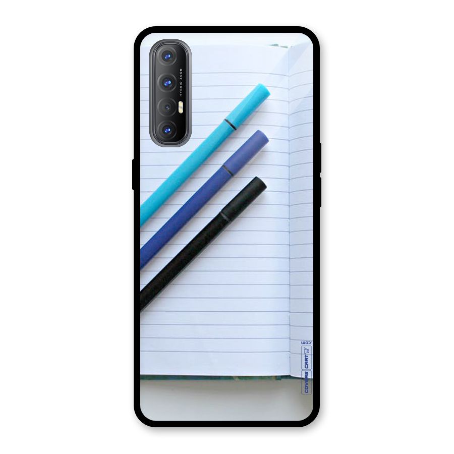 Notebook And Pens Glass Back Case for Oppo Reno3 Pro