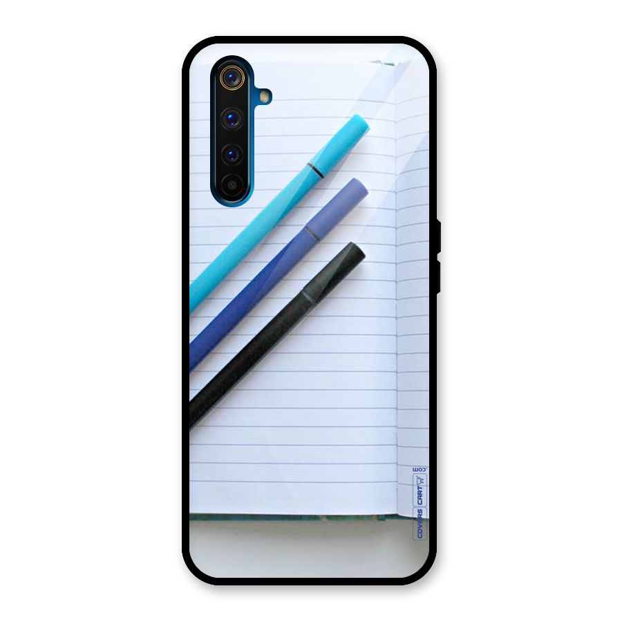 Notebook And Pens Glass Back Case for Realme 6 Pro