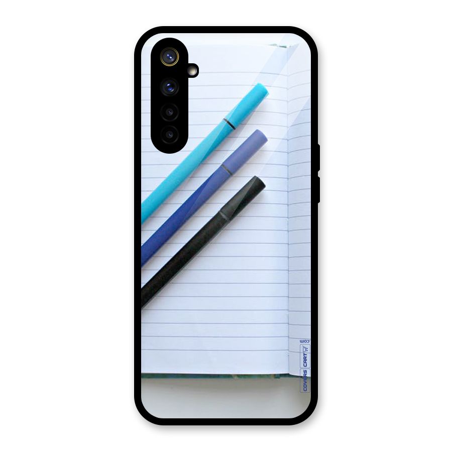 Notebook And Pens Glass Back Case for Realme 6i
