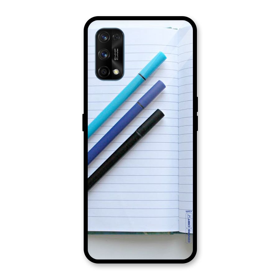 Notebook And Pens Glass Back Case for Realme 7 Pro