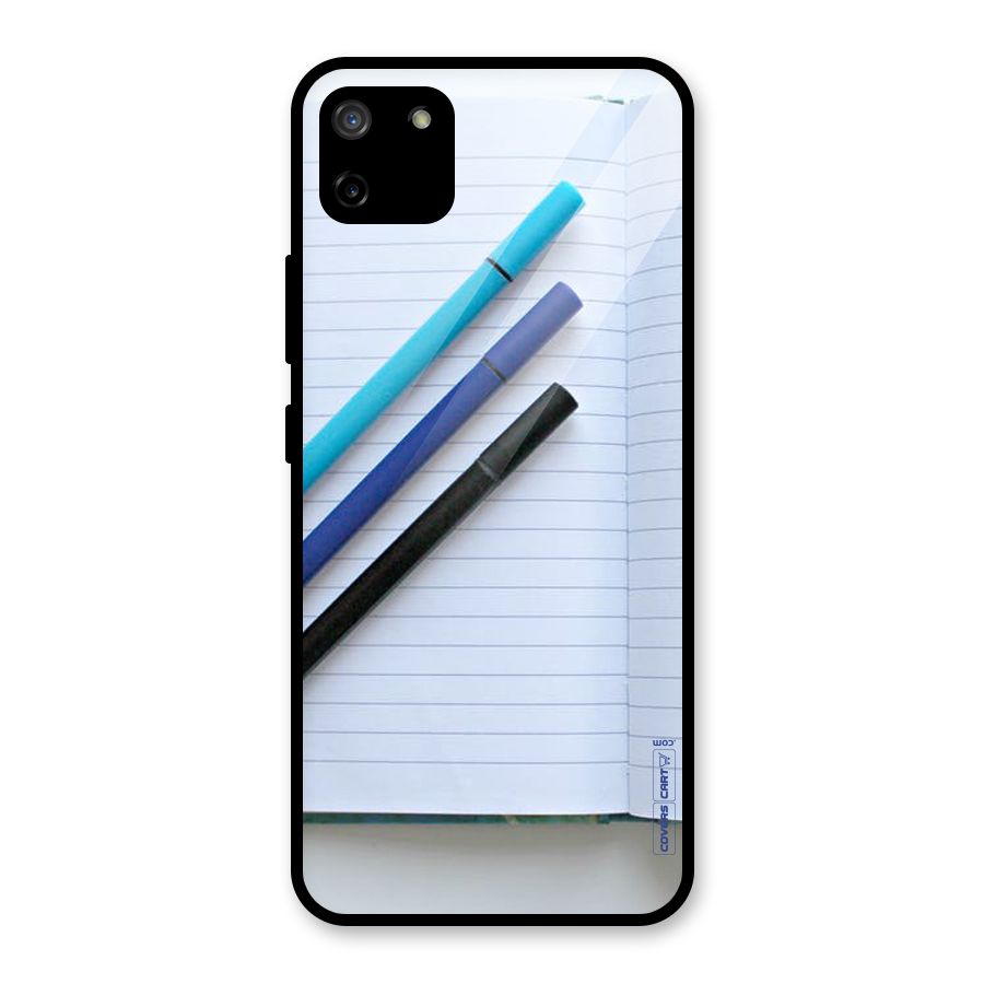 Notebook And Pens Glass Back Case for Realme C11