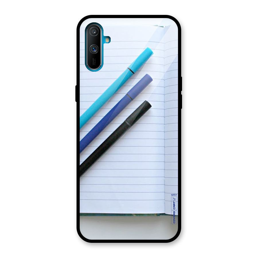 Notebook And Pens Glass Back Case for Realme C3