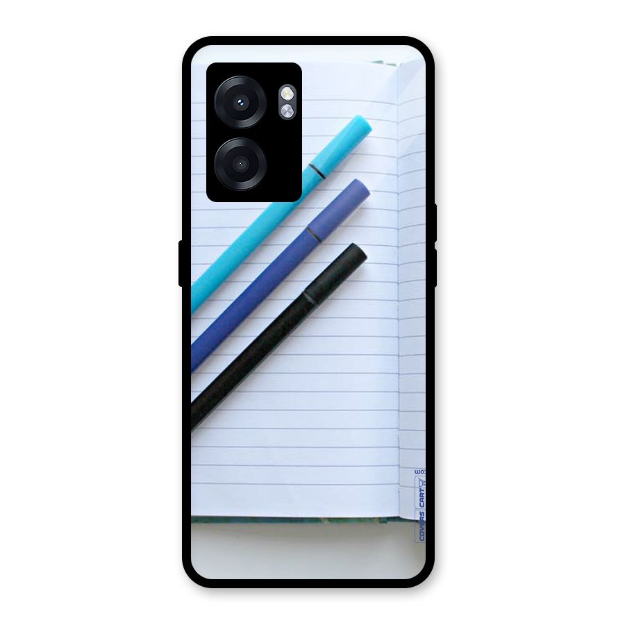 Notebook And Pens Glass Back Case for Realme Narzo 50 5G