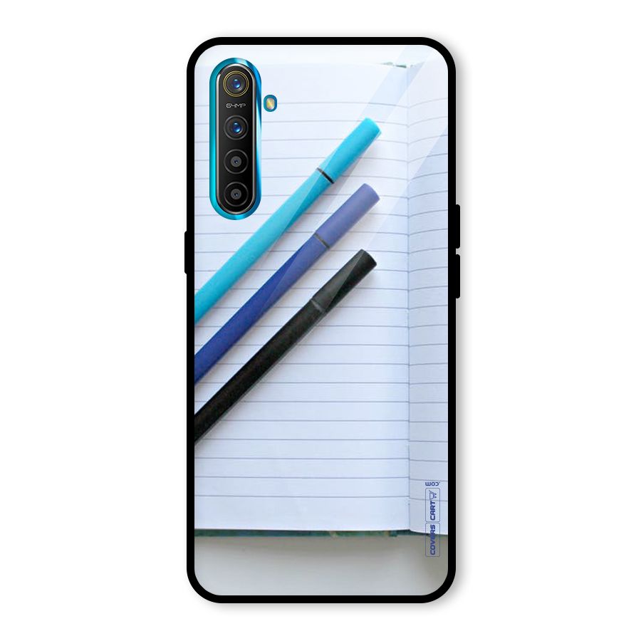 Notebook And Pens Glass Back Case for Realme X2