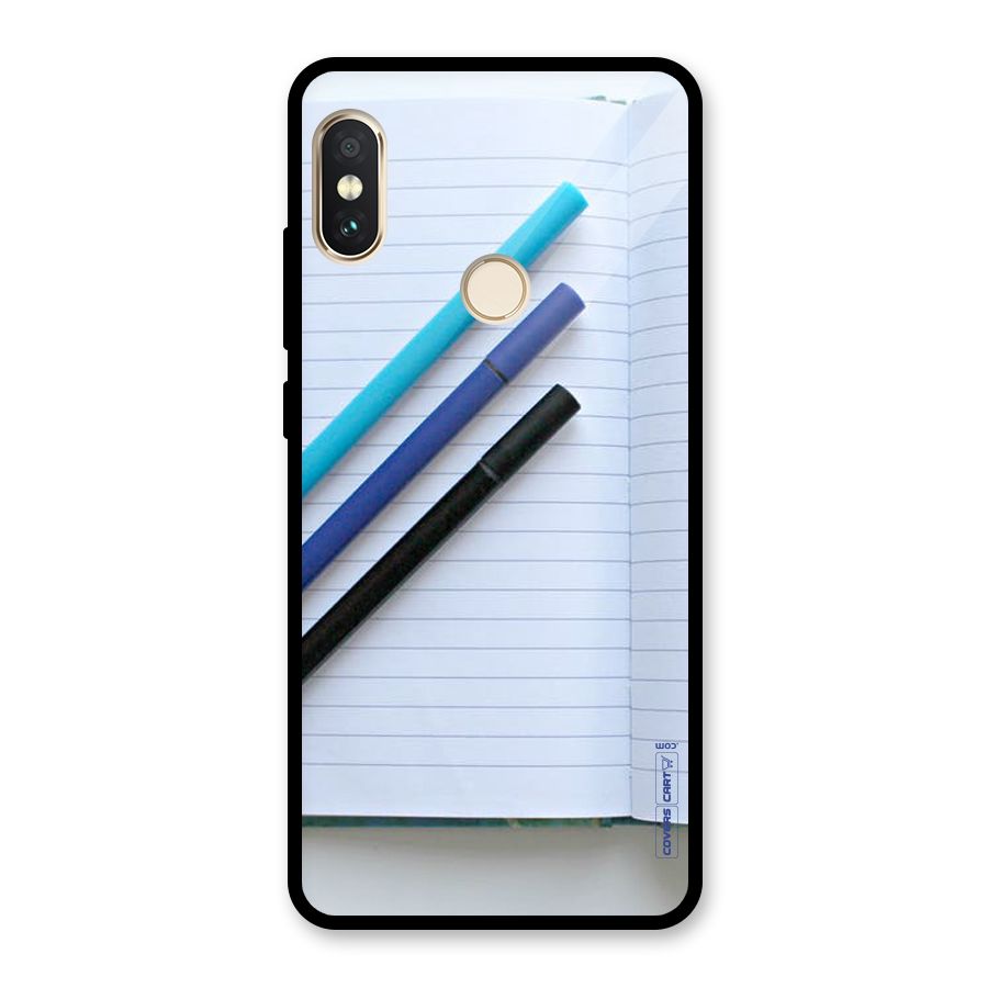 Notebook And Pens Glass Back Case for Redmi Note 5 Pro