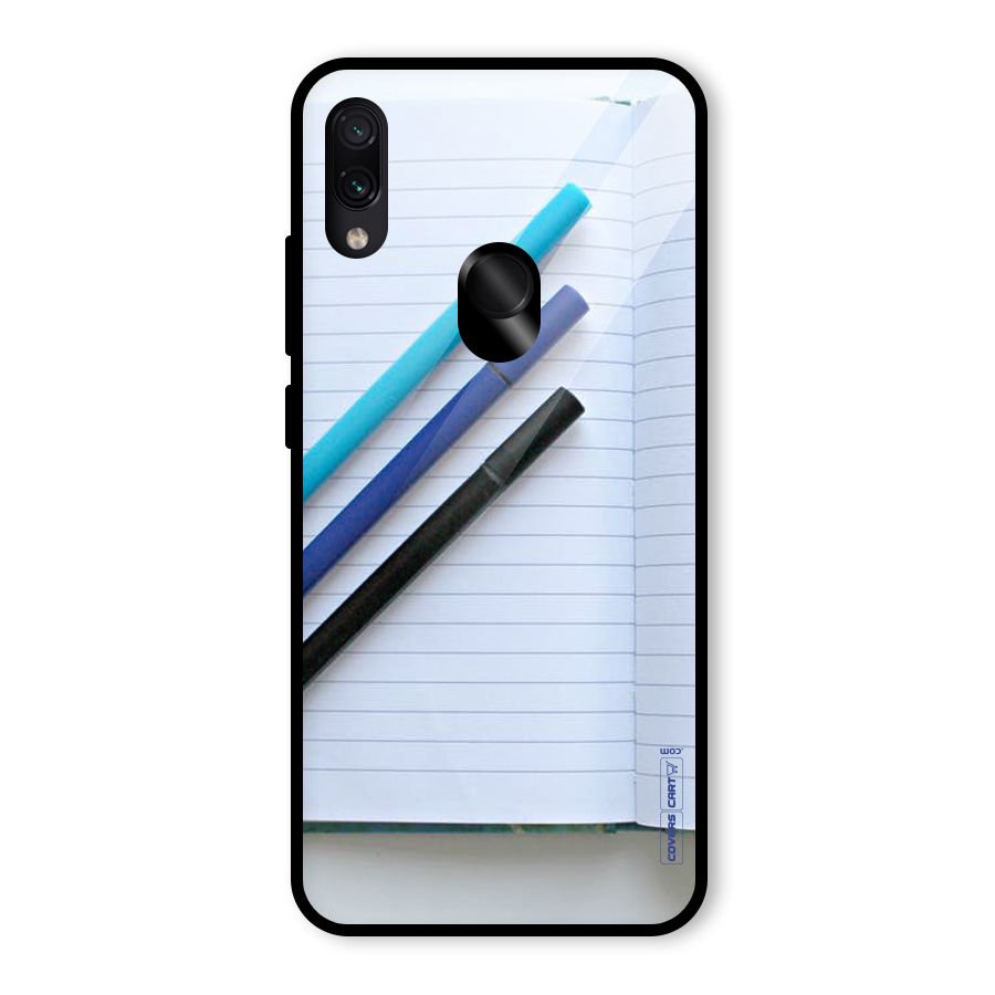 Notebook And Pens Glass Back Case for Redmi Note 7 Pro