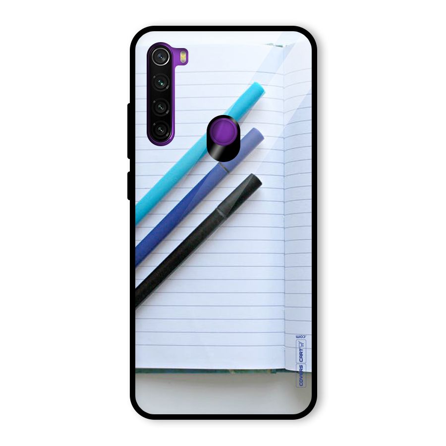 Notebook And Pens Glass Back Case for Redmi Note 8