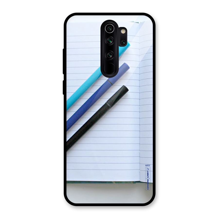 Notebook And Pens Glass Back Case for Redmi Note 8 Pro