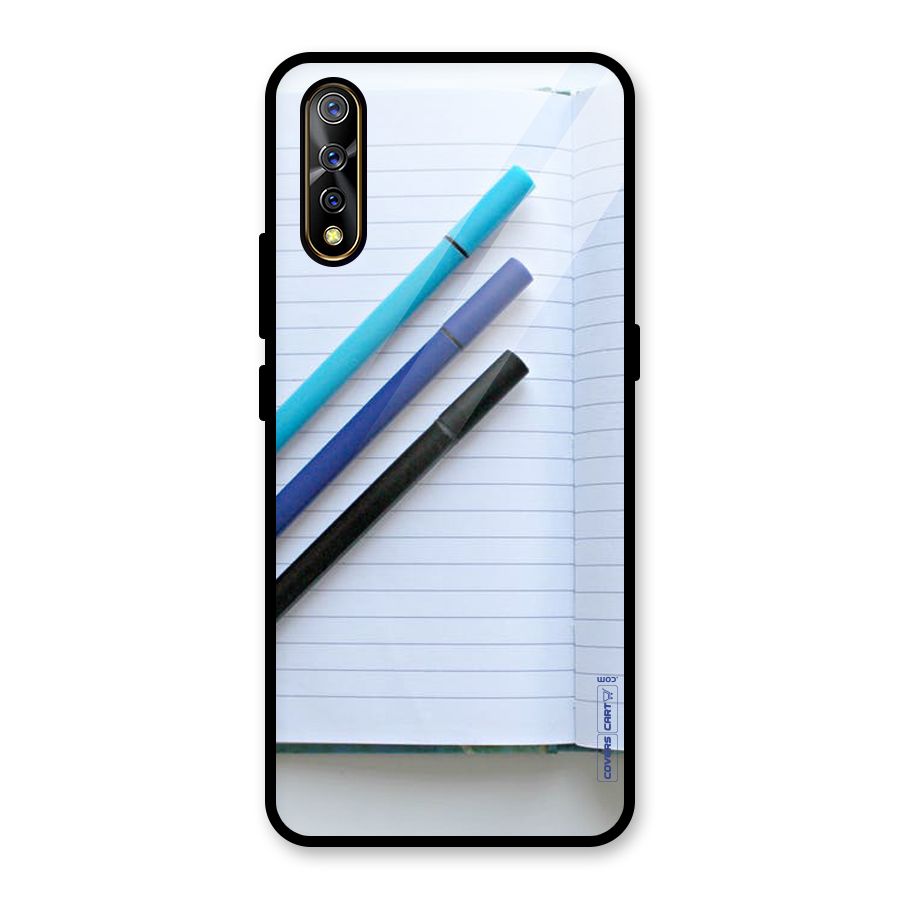 Notebook And Pens Glass Back Case for Vivo S1