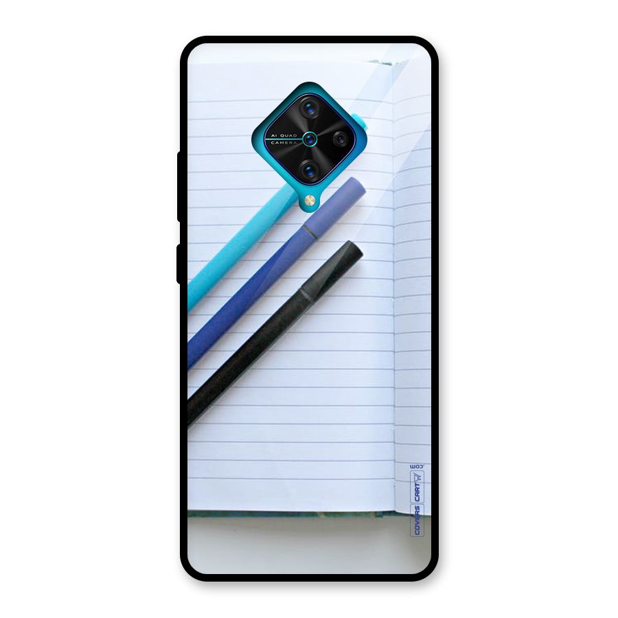 Notebook And Pens Glass Back Case for Vivo S1 Pro