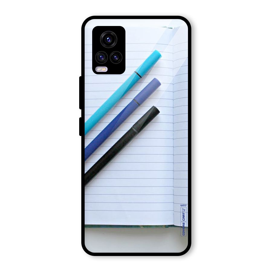 Notebook And Pens Glass Back Case for Vivo V20