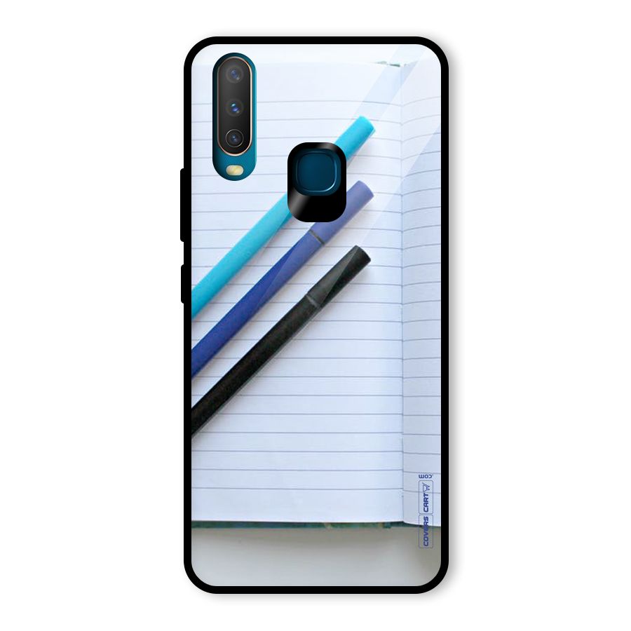 Notebook And Pens Glass Back Case for Vivo Y17