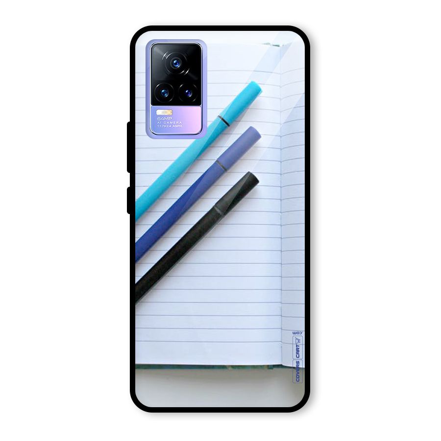 Notebook And Pens Glass Back Case for Vivo Y73