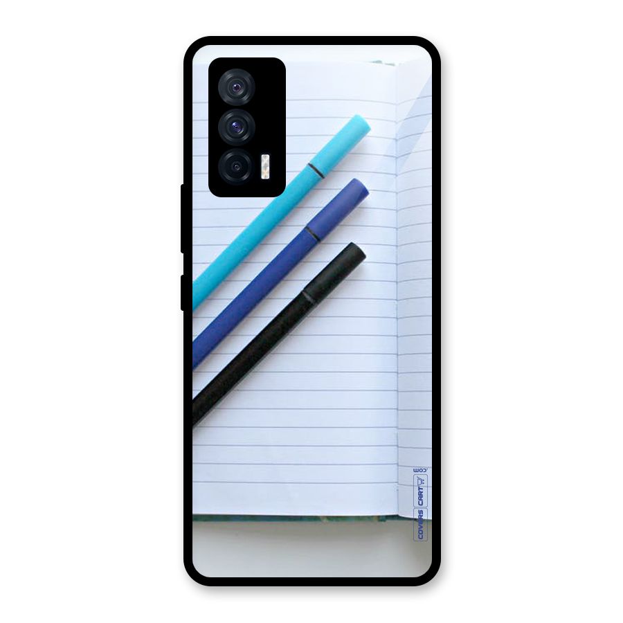 Notebook And Pens Glass Back Case for Vivo iQOO 7 5G