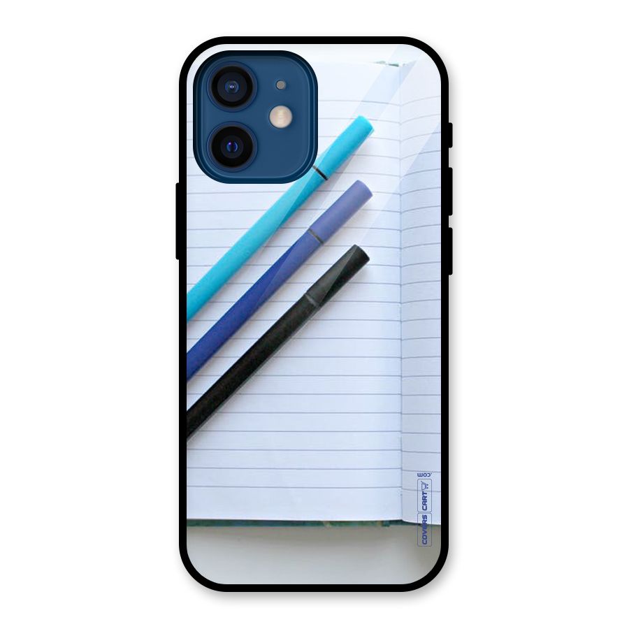 Notebook And Pens Glass Back Case for iPhone 12 Mini