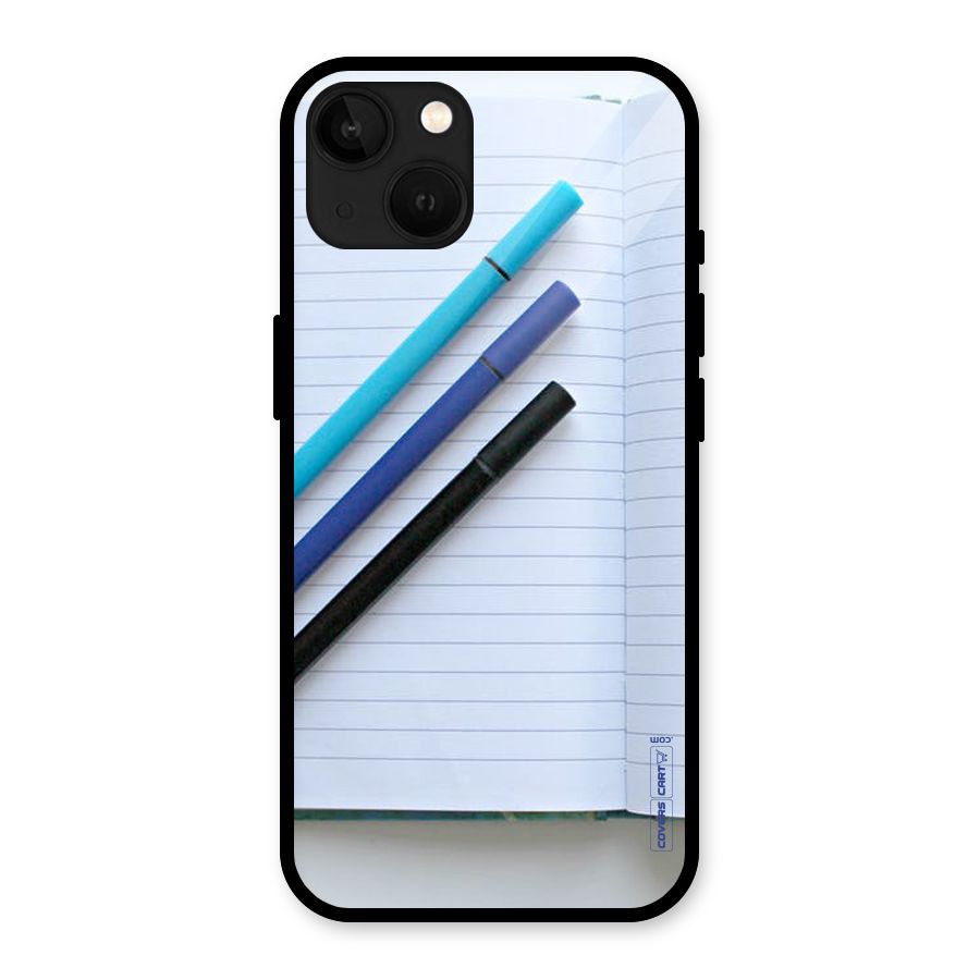 Notebook And Pens Glass Back Case for iPhone 13