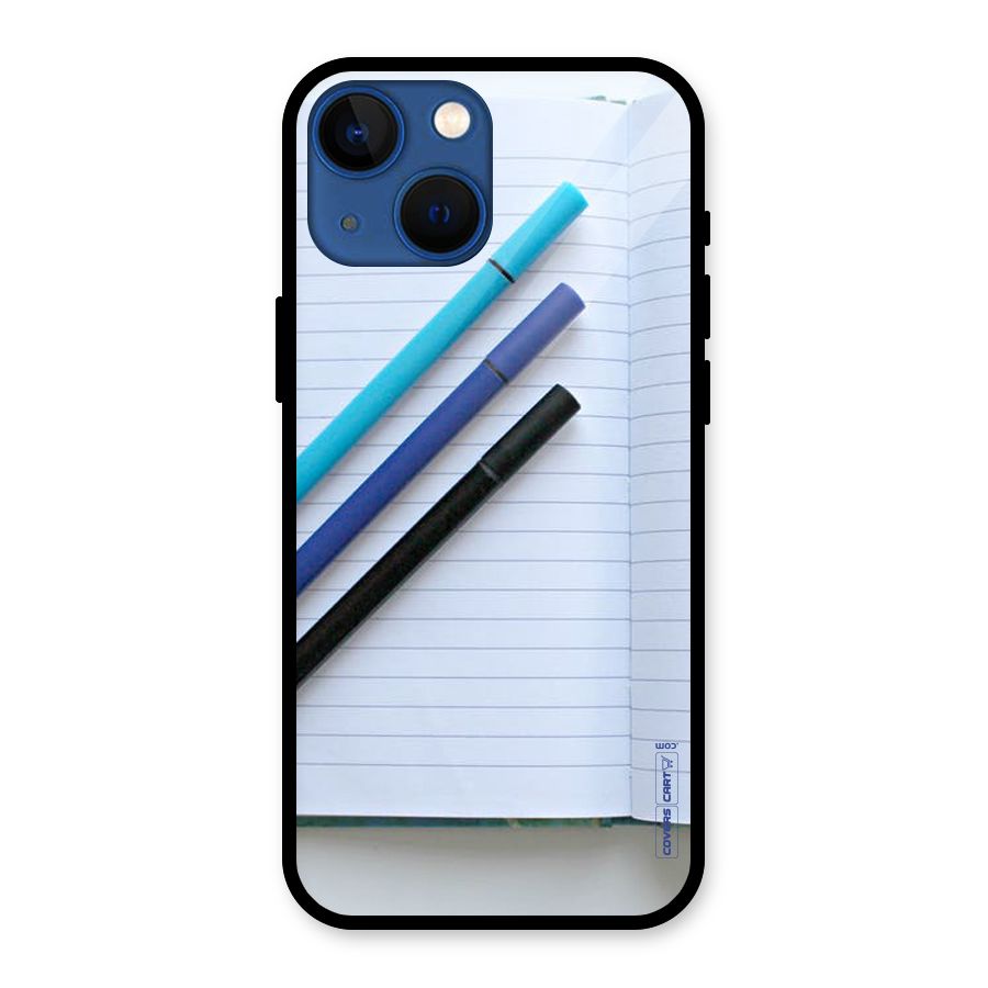 Notebook And Pens Glass Back Case for iPhone 13 Mini