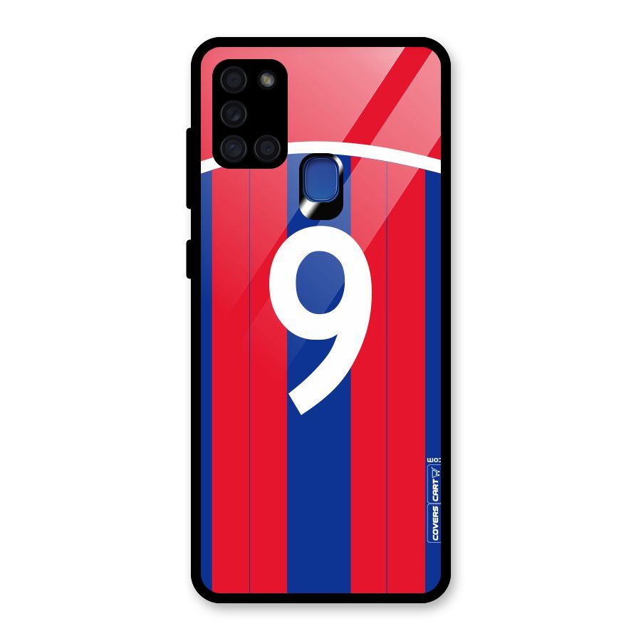 Number 9 Jersey Glass Back Case for Galaxy A21s