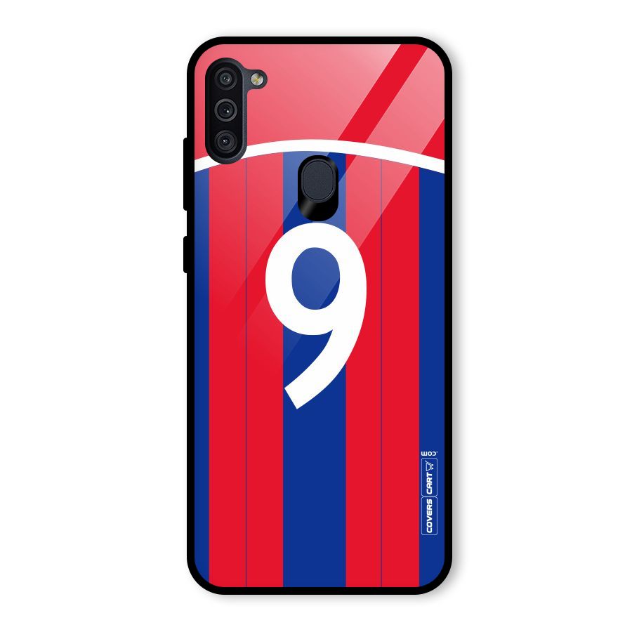 Number 9 Jersey Glass Back Case for Galaxy M11