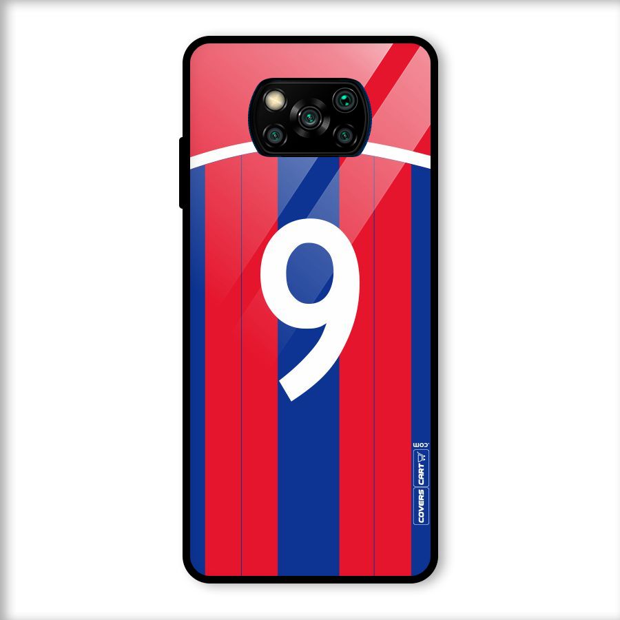 Number 9 Jersey Glass Back Case for Poco X3
