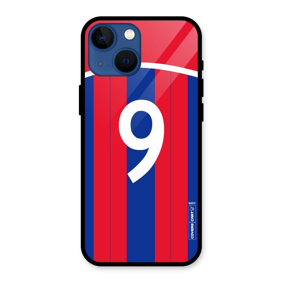 Number 9 Jersey Glass Back Case for iPhone 13 Mini