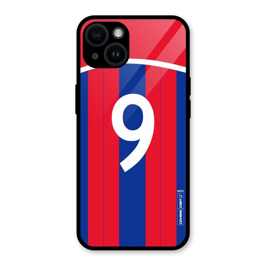 Number 9 Jersey Glass Back Case for iPhone 14