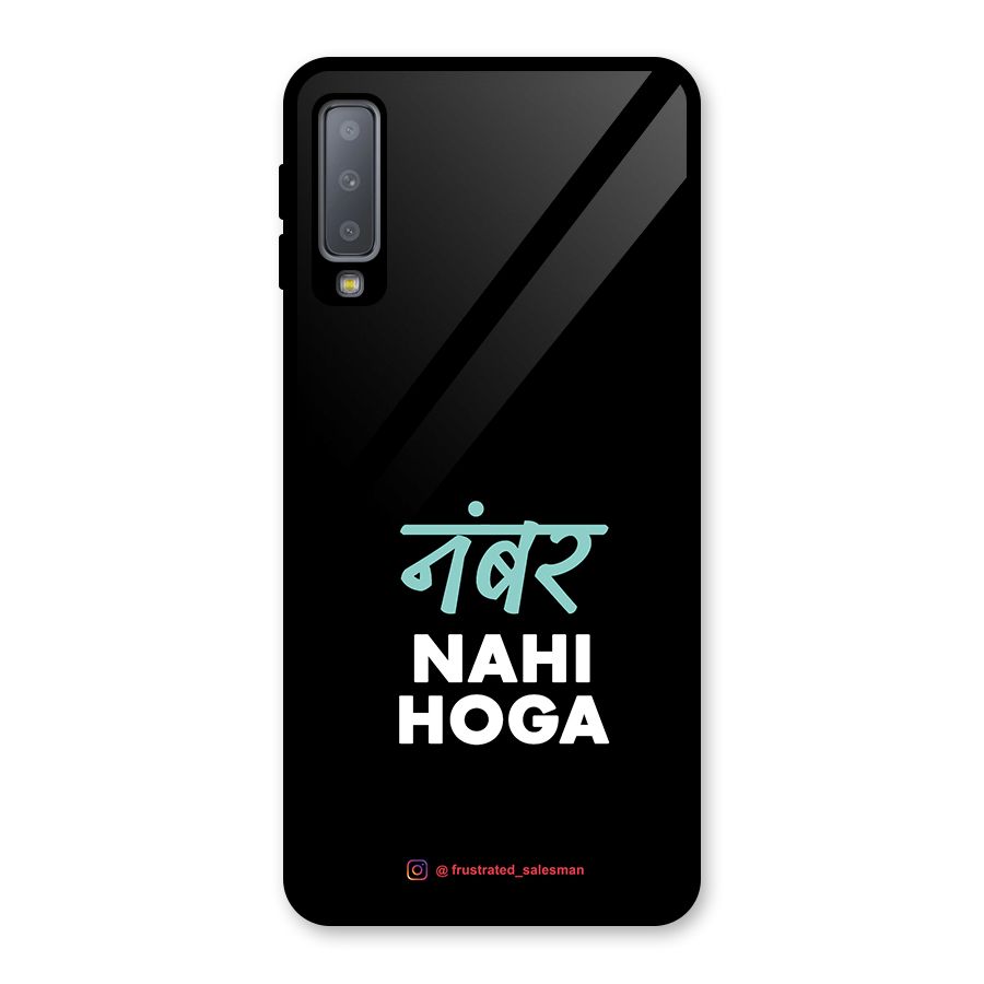 Number Nahi Hoga Black Glass Back Case for Galaxy A7 (2018)
