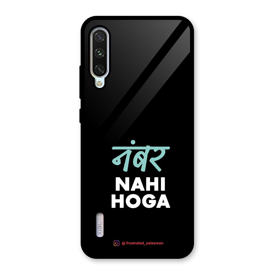 Number Nahi Hoga Black Glass Back Case for Mi A3