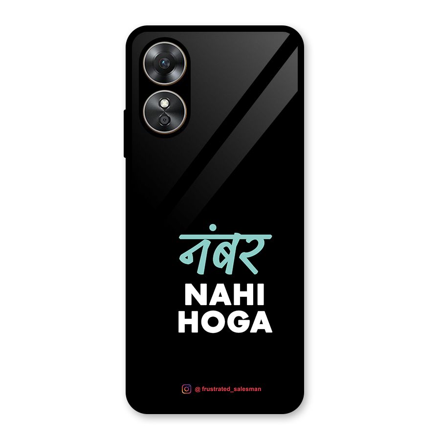Number Nahi Hoga Black Glass Back Case for Oppo A17
