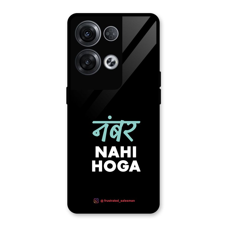Number Nahi Hoga Black Glass Back Case for Oppo Reno8 Pro 5G
