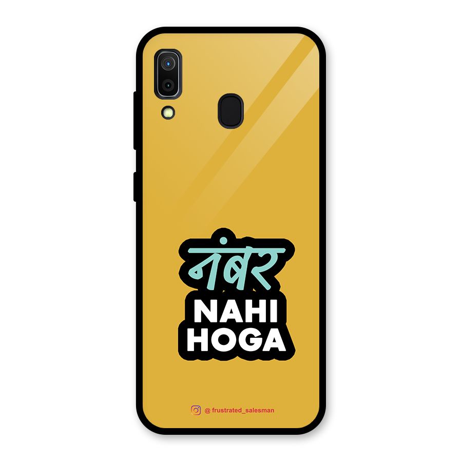 Number Nahi Hoga Mustard Yellow Glass Back Case for Galaxy A30