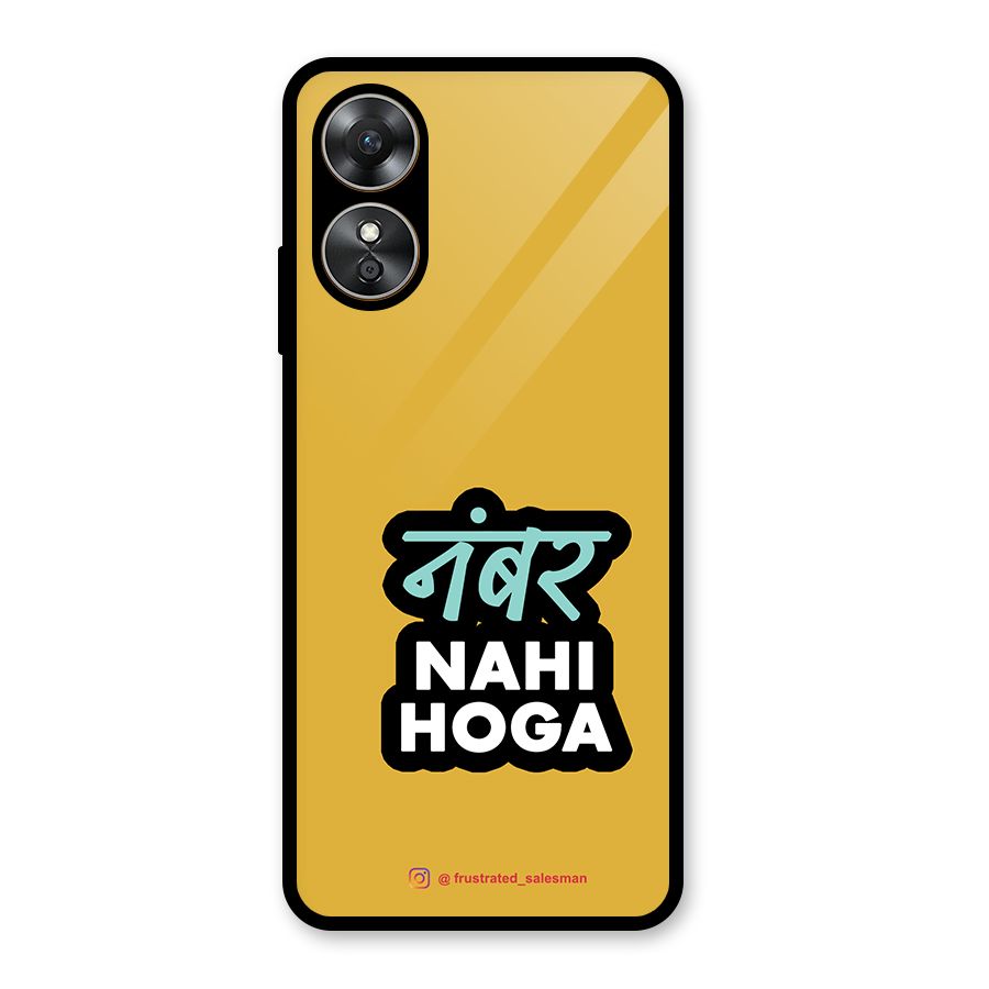 Number Nahi Hoga Mustard Yellow Glass Back Case for Oppo A17
