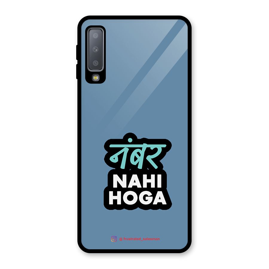 Number Nahi Hoga SteelBlue Glass Back Case for Galaxy A7 (2018)