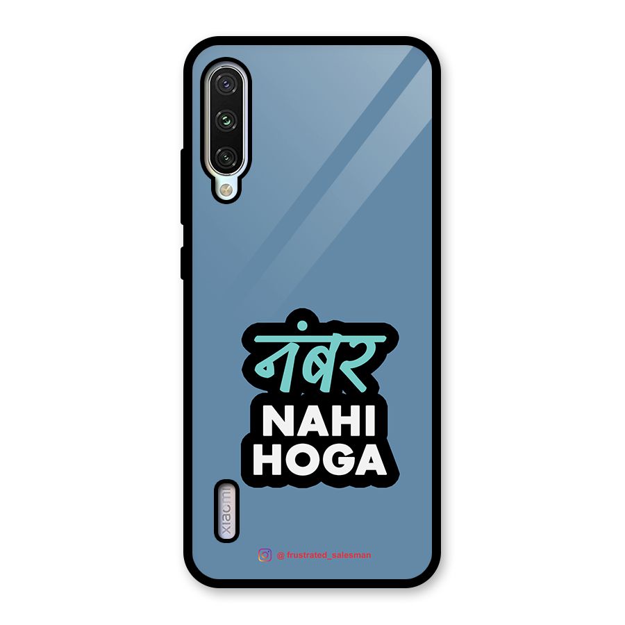 Number Nahi Hoga SteelBlue Glass Back Case for Mi A3