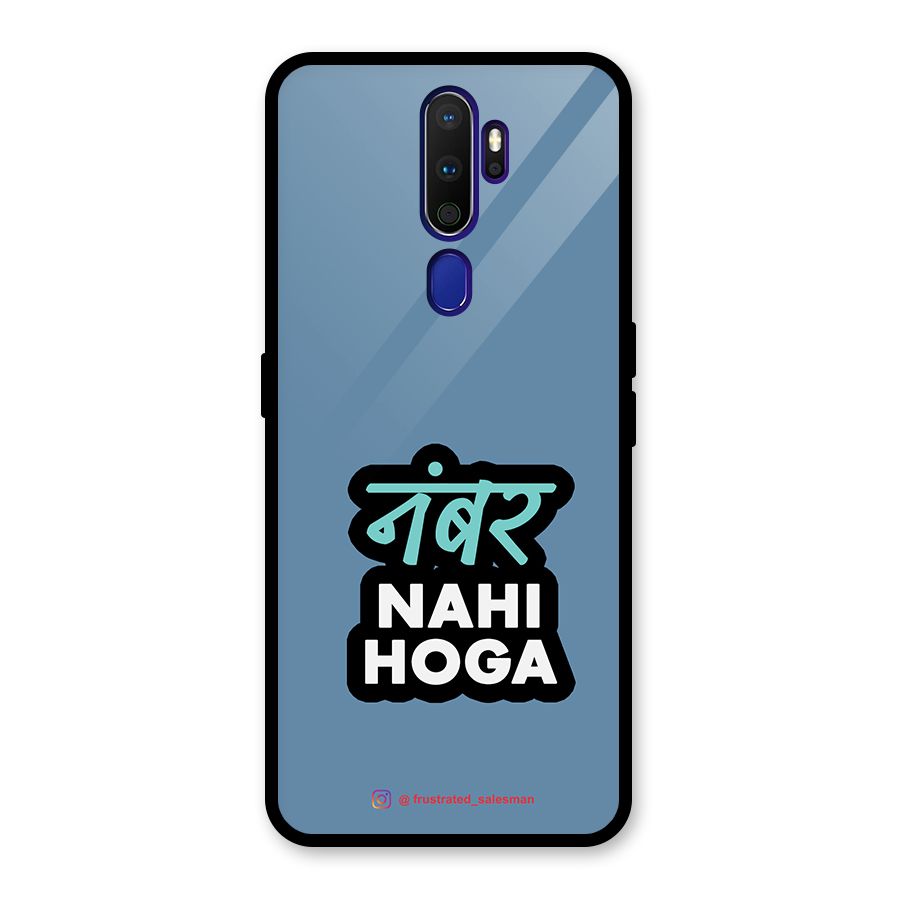 Number Nahi Hoga SteelBlue Glass Back Case for Oppo A9 (2020)