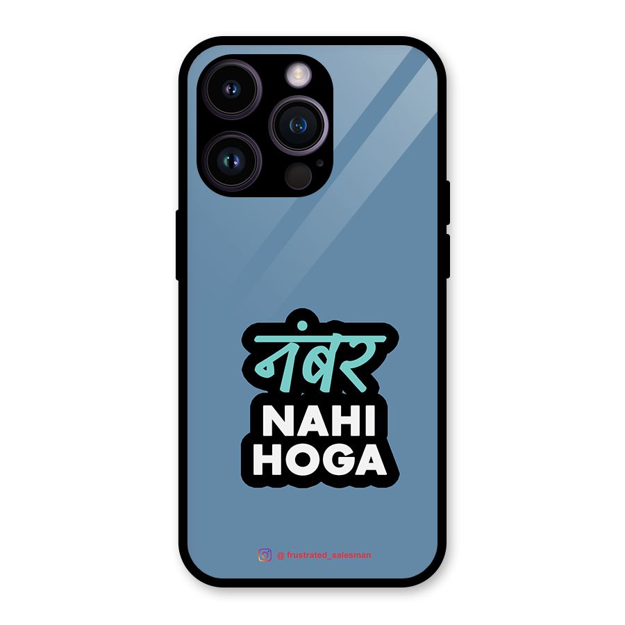 Number Nahi Hoga SteelBlue Glass Back Case for iPhone 14 Pro
