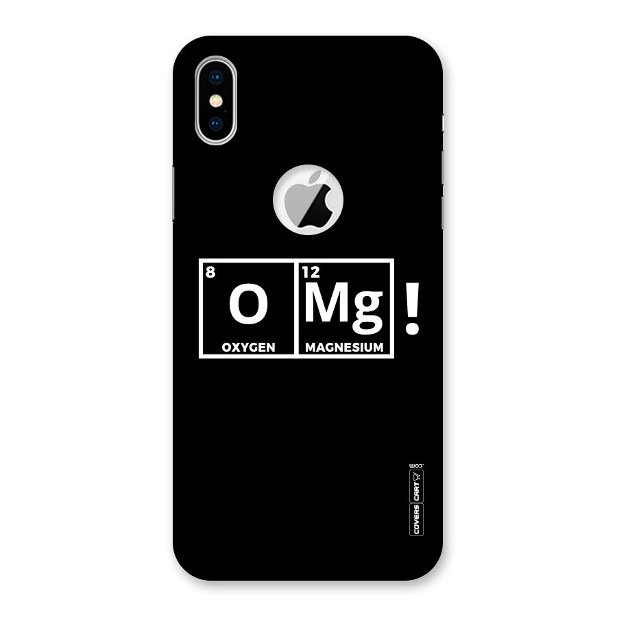 OMG Chemistry Pun Back Case for iPhone XS Logo Cut