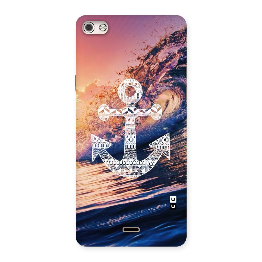 Ocean Anchor Wave Back Case for Micromax Canvas Silver 5