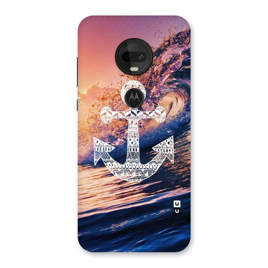 Ocean Anchor Wave Back Case for Moto G7