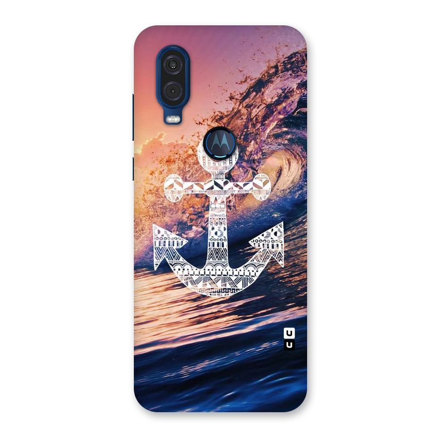 Ocean Anchor Wave Back Case for Motorola One Vision