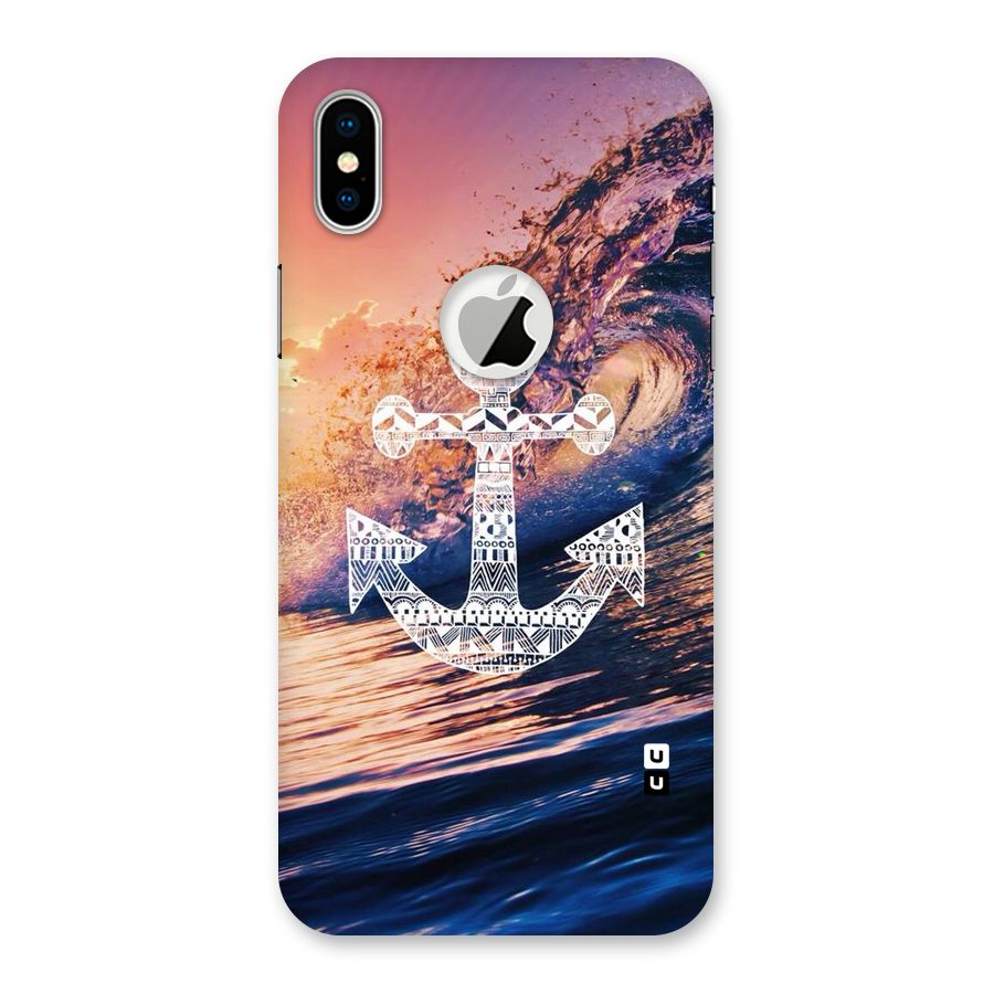 Ocean Anchor Wave Back Case for iPhone X Logo Cut