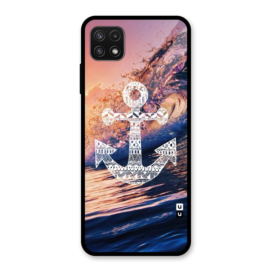 Ocean Anchor Wave Glass Back Case for Galaxy A22 5G