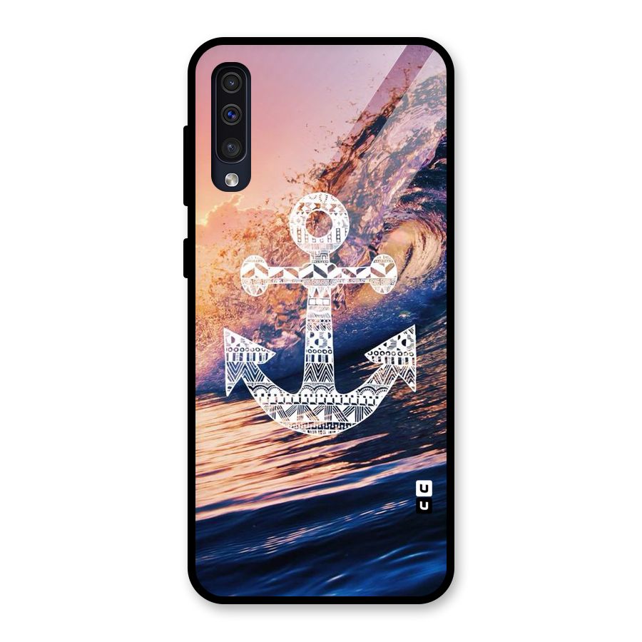 Ocean Anchor Wave Glass Back Case for Galaxy A50