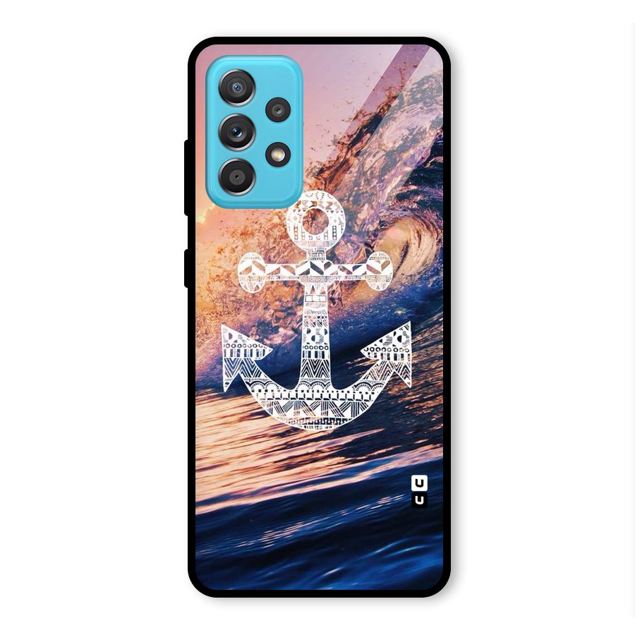 Ocean Anchor Wave Glass Back Case for Galaxy A52
