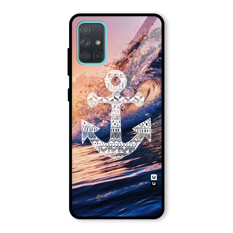 Ocean Anchor Wave Glass Back Case for Galaxy A71